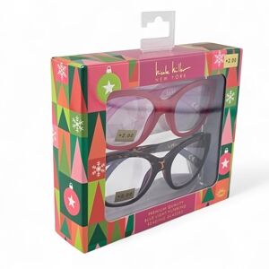 NWT Nicole Miller New York Blue Light Filtering Reading Glasses +2.00 2PK